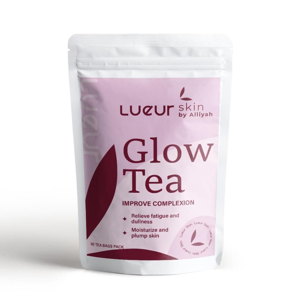 Saqueta do Chá Lueur Glow sobre fundo claro