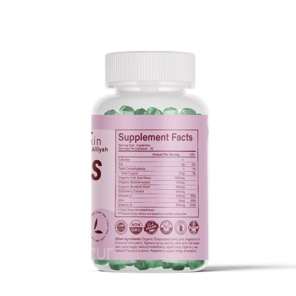 Tabela nutricional das gomas de musgo marinho